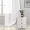 DWCN White Sheer Curtains, Faux Linen Rod Pocket Sheer Voile