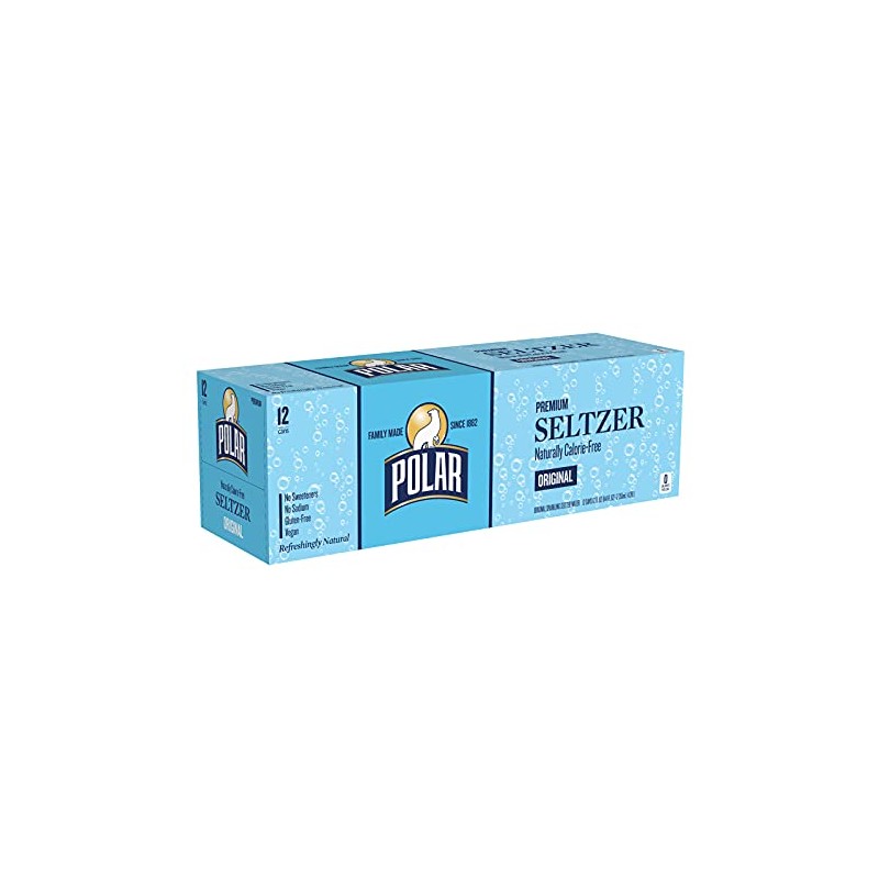 Polar Beverages Seltzer Water Original, 12 fl oz cans, 12