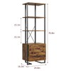 GAOMON 4 Tier Bookshelf with Storage Drawers,70.9 Inch Tall Industrial