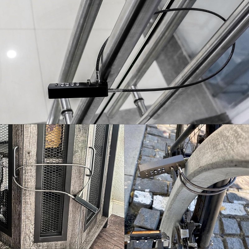 Steel Cable Rope Locks with Combination High Security 4-Digit Combination