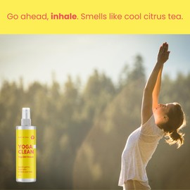 Yoga Clean - Natural Yoga Mat Cleaning Spray and Deodorizer To Fight Odor and Protect Your Mat | Made In The USA | 8 oz Safe For Cork, Rubber, And All Fabric