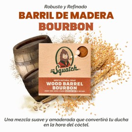 Dr. Squatch Jabón de barra natural para hombres, jabón de proceso frío sin productos químicos agresivos, bourbon de barril de madera, musgo dorado, ron de bahía y aloe fresco fresco (5 onzas, paquete