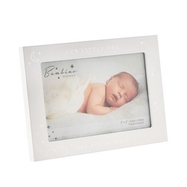 Baby 6" x 4" Photo Frame by Bambino Moon and Stars - Our Little One/White