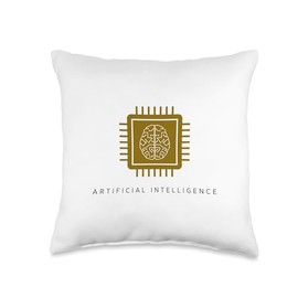 AI Artificial Intelligence Brain Computer Chip Technology Throw Pillow