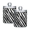 FLildon Zebra Print Black & White Qtip Holder Dispenser, Bathroom