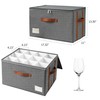 Stemware Storage Cases,Wine Glass Storage Box,with Dividers, Holds 12 Red