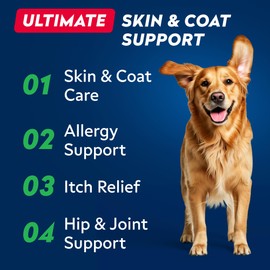 STRELLALAB Salmon Oil for Dogs & Cats - Natural Omega-3 - Skin & Coat Support - Liquid Food Supplement for Pets - Fatty Acids for Joint Function, Immune & Heart Health - 8 fl oz Krill & Anchovy