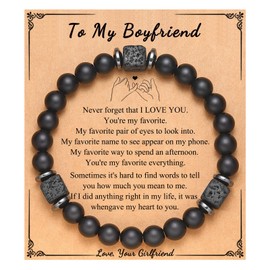 PINKDODO Valentines Day Gifts for Boyfriend Bracelet, Boyfriend Gifts from Girlfriend, Birthday Xmas Christmas Valentine's Day Gifts for Him Boyfriend Christmas Gift Ideas