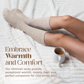 Ultra-Luxe Cloud Sock For Women & Men | Warm & Cozy Fuzzy Unisex Sleep Socks | Super Soft Luxurious Fabric, 1 Pair White