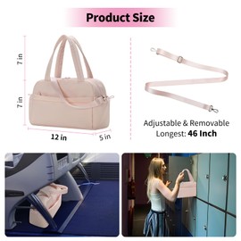 Small Gym Bag for Women - 12inch Mini Tote Bag with Wet Pocket Lightweight Carry On bags for Travel Sport - Pink