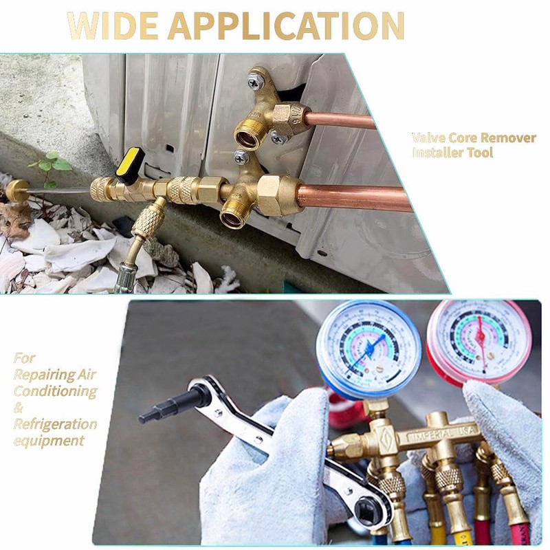 Ausfyyam Valve Core Remover Installer Tool & HVAC Service Wrench