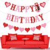 ANFEST Valentines Day Birthday Banner, Glitter Happy Birthday Valentines Backdrop,