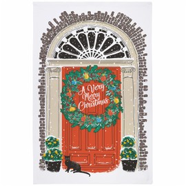 Ulster Weavers - Georgian Front Door & Mistletoe Tea Towel (74 x 48cm) - 100% Cotton - Washable - Christmas Mistletoe Dish Cloths/Dish Towel - Christmas Tea Towel - Kitchen Accessories & Decor