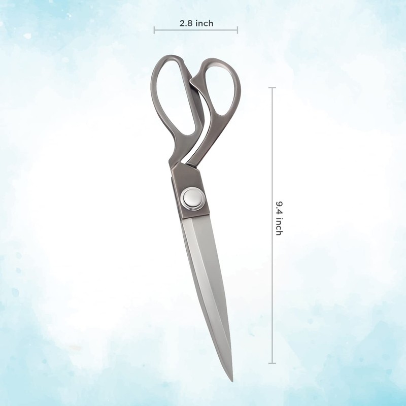 Heavy Duty Big Aluminum Plated Gray Scissors with Sharp Blades
