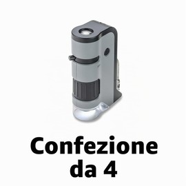 Carson MicroFlip 100x-250x Microscopio Tascabile LED e UV - Base a Scorrimento Ribaltabile - Compatibile Smartphone - Ideale per STEM e Insetti - Set da 4 (MP-250MU)