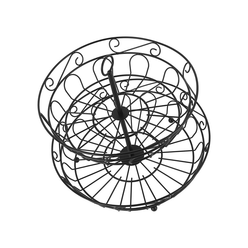 Fruit Basket Black Iron European Style Double Layer Fruit Storage