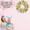 Zhemobang Easter Wreath 20IN with Daisy Flowers, Eggs, Silk Polyester,