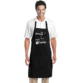 Star and Stripes My Patronus is a Cupcake Apron, Cooking Chef Apron Novelty Aprons 65% Polyester, 35% Cottons Black Free Size Long Apron