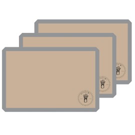 Silicone Baking Mat for 3/4 Size Cookie Sheets for Baking - 3 Pack - Non-Stick, Food Safe Oven Safe All Purpose Liners for baking sheets - Easy Clean, Mess-Free Baking Sheet Liners, 13.5 x 19.5 Inches