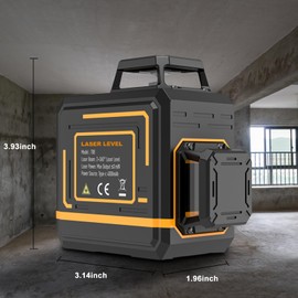 Laser Level, 8 Lines Laser Level Tool 2x360° Green Line Cross for Leveling Tool for Construction and Picture Hanging,100ft Self Leveling Laser Level,with Rechargeable Battery & Type-C Charging Port