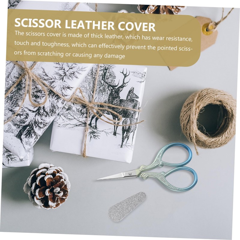 Baluue Scissors 2pcs Hairdressing Shear Covers Leather Scissor Protective Sleeves