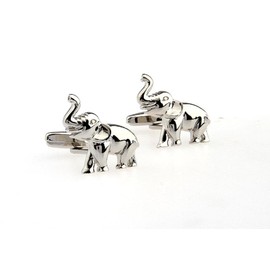 MRCUFF Elephant Pair Cufflinks in a Presentation Gift Box & Polishing Cloth