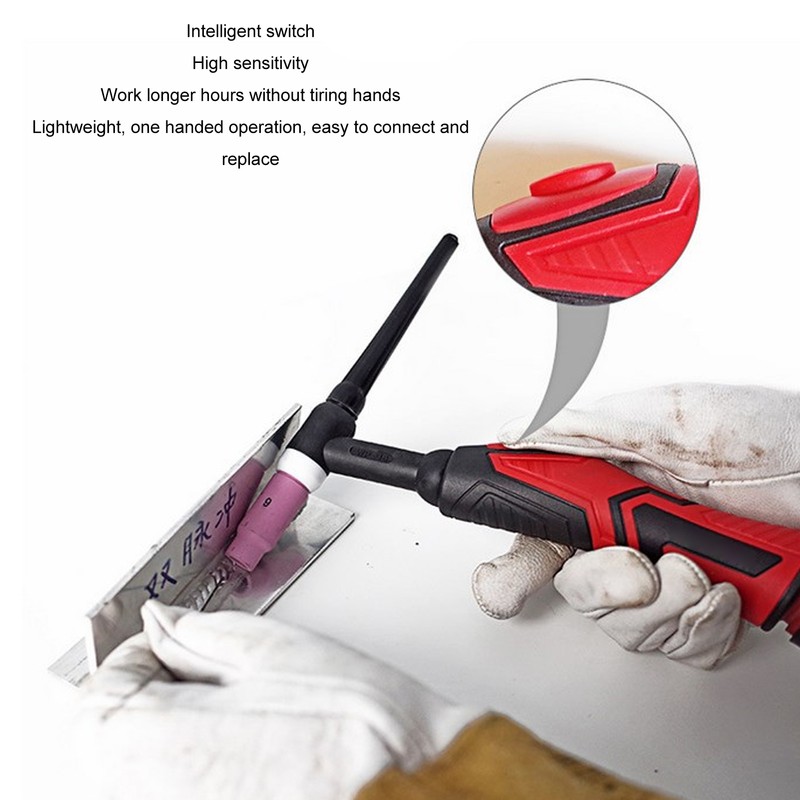 TIG Welding Torch Head with Valve 360° Rotating End Handle