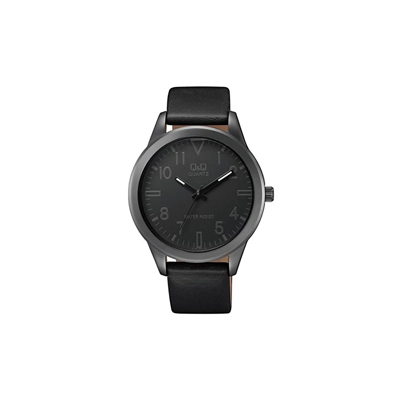 Q&Q QA52J505Y Men's Watch Faux Leather Pin Buckle Luminous Hands