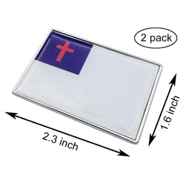 2 Pcs 3D Christian Flag Metal Car Stickers Chrome Decals,2.3 x 1.6 Inch Metal Truck Stickers,Patriotic Car Motorcycle Emblem.