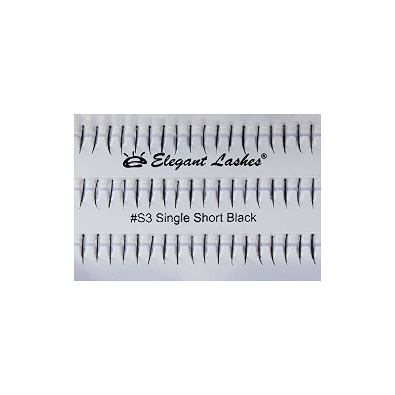 Elegant Lashes Individual Single Short Black Lashes (Single Pack -