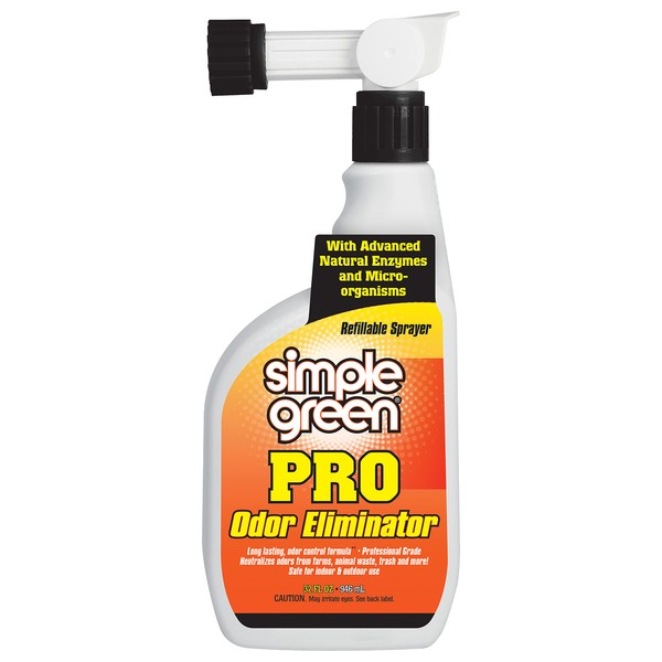 Simple Green Pro Outdoor Odor Eliminator 32oz Hose End- Professional & Commercial Grade Enzyme Cleaner - Ideal for Farms, Athletic Facilities,