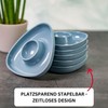 Westmark 6 egg cups, triangular, stackable, high-quality plastic, tri, blue,