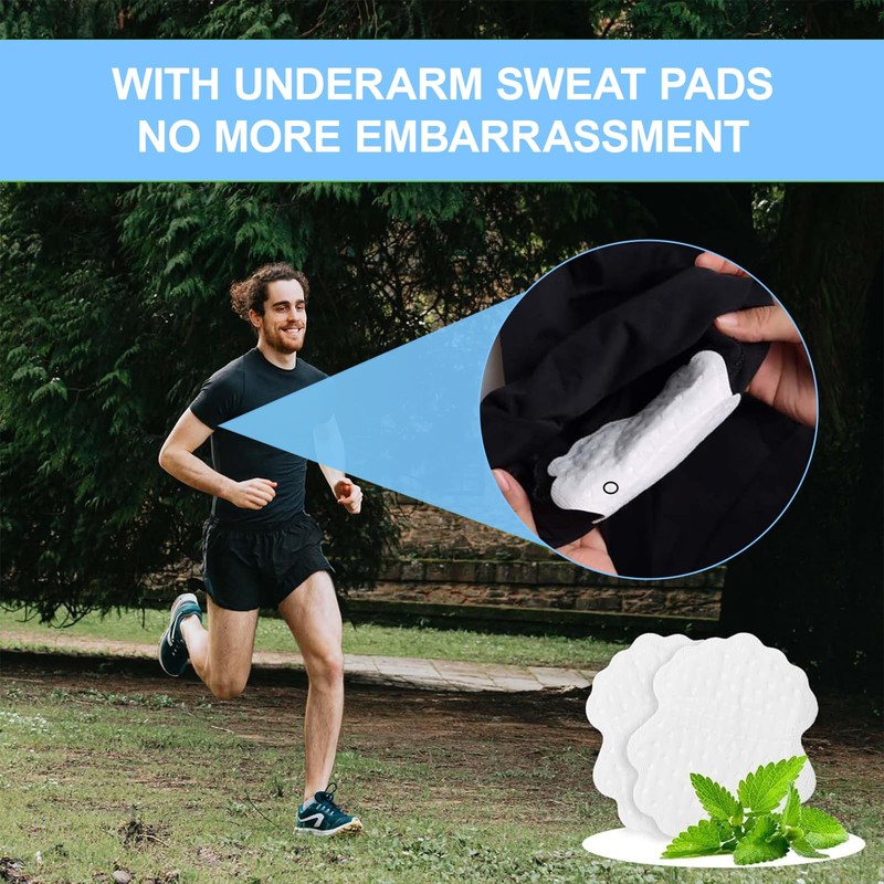 30 Pcs Armpit Sweat Pads for Women and Men,Cooling Mint