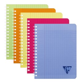 Clairefontaine Linicolor 328715C Spiral Notepad (French Ruling, 17 x 22 cm, 50 Sheets) 1 Piece Assorted Colours