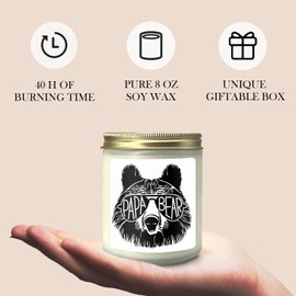 Papa Bear Cedar Candle - Dad Gifts for Christmas, Birthday, Father's Day