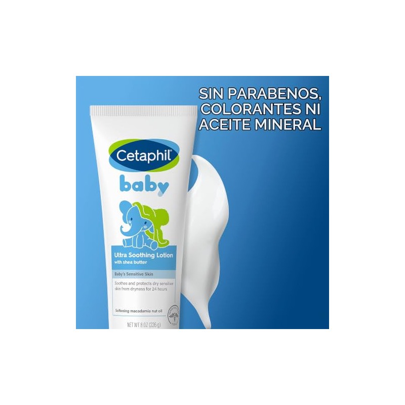 Cetaphil Loción ultra calmante para bebé con manteca de karité,