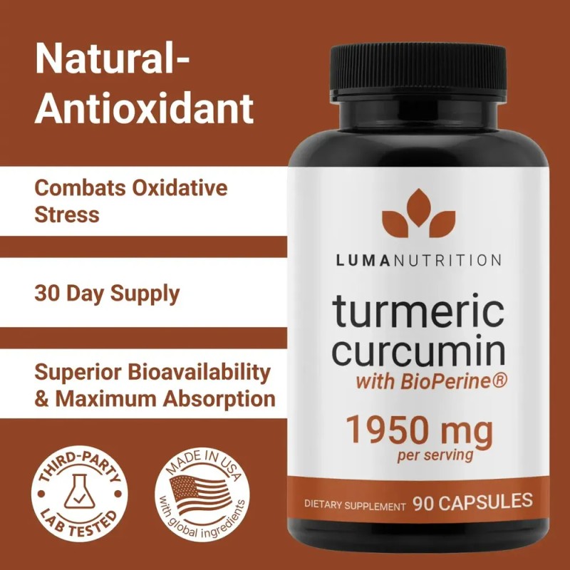 Cúrcuma Curcumina 95% de Luma Nutrition, 90 Cápsulas