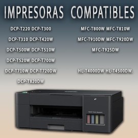 Kit 4 Tintas Compatible con Brother btD60 BT D60bk bt5001 / T520 T220 T720 T920 - Negro/Cyan/Magenta/Amarillo