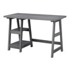 Convenience Concepts Designs2Go Trestle Desk with Shelves, 47", Charcoal Gray