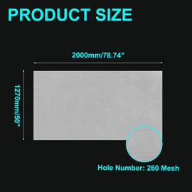 sourcing map 260 Mesh Paint Nylon Mesh Filter Woven Net Sheet Filter Cloth (78"x 50") for Paint, Home Brewing, White