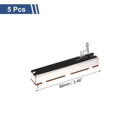 MECCANIXITY 5Pcs Straight Double Linear Slide Potentiometer 6 Pin B10Kx2 88mm(L) 60mm Travel 4x10mm Handle Fader Variable Resistors Mixer Electronic Potentiometer for Dimming Tuning