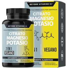 Citrato de Magnesio  Citrato de Potasio  1334 mg de citrato de magnesio y citrato de potasio  Adicionados con Platano en Polvo, Curcuma y Arroz...    