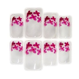 Purple Butterflies & White French Tip Glue/Stick/Press-On Artificial/False Nails