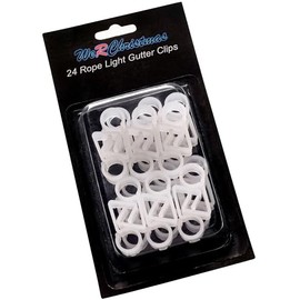 WeRChristmas Rope Light Gutter Hooks, White, Pack of 24, 4 cm