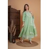 Meera Fab Women's Cotton Printed Zari Embrodriery Anarkali Kurta With