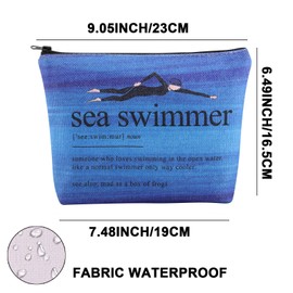 JNIAP Sea Swimmer Makeup Bag Sea Swim Lover Gifts Swimmer Gifts Sea Swimmer Zipper Pouch, Sea Swimmer mb, Fit