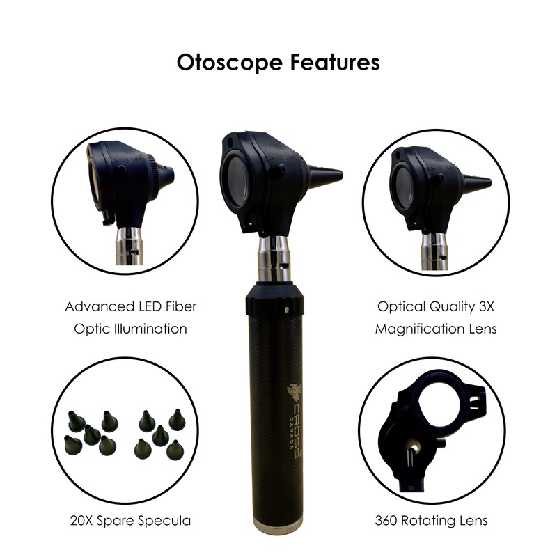 Cross Canada Physician LED Otoscope Diagnostic Set – Professional Otoscope