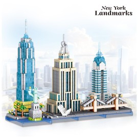 SEMKY Micro Mini Blocks New York Skyline Famous Landmark Model Set,(3264Pieces) -Building and Architecture Toys Gifts for Kid