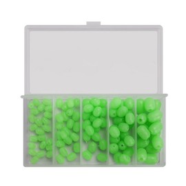 100 Pieces Luminous Fishing Beads Oval Shape Luminous Fishing Lures Egg Rig Beads Fishing Accessories for Saltwater and Freshwater Fishing