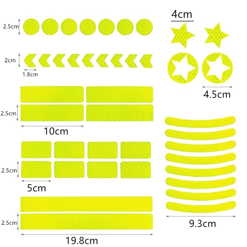 Granmagazz Reflective Stickers Bicycle Reflector 42-Piece Pack Bicycle Reflective Plate